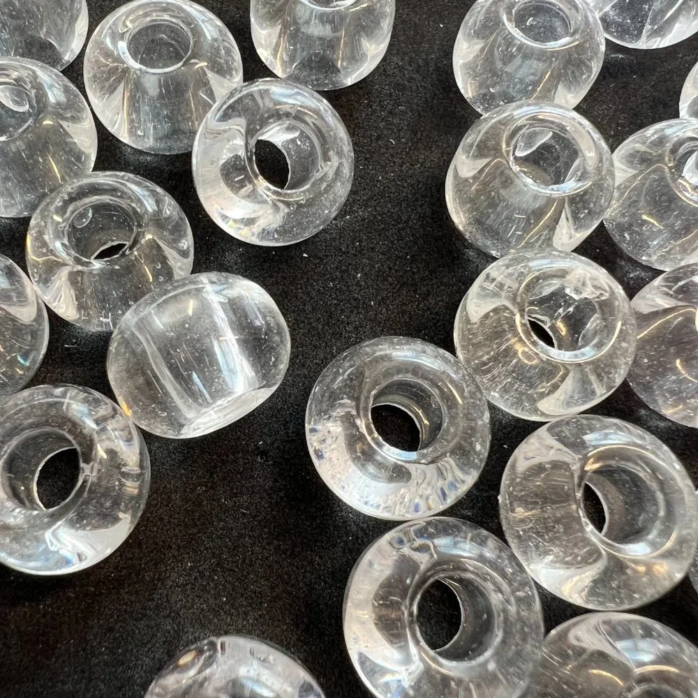 NWOT📌30 Clear Glass Beads 14 mm with a big Hole 5 mm for Jewelry Making -Craft
